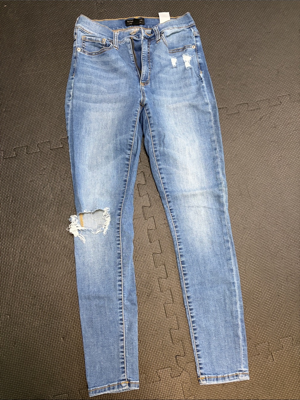 Banana Republic Women's Skinny Jeans - Light Blue Distressed